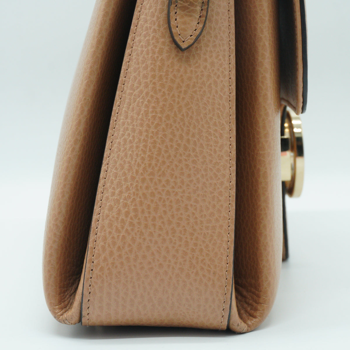 Gucci Dollar Interlocking GG Small Calfskin Top Handle Beige GHW