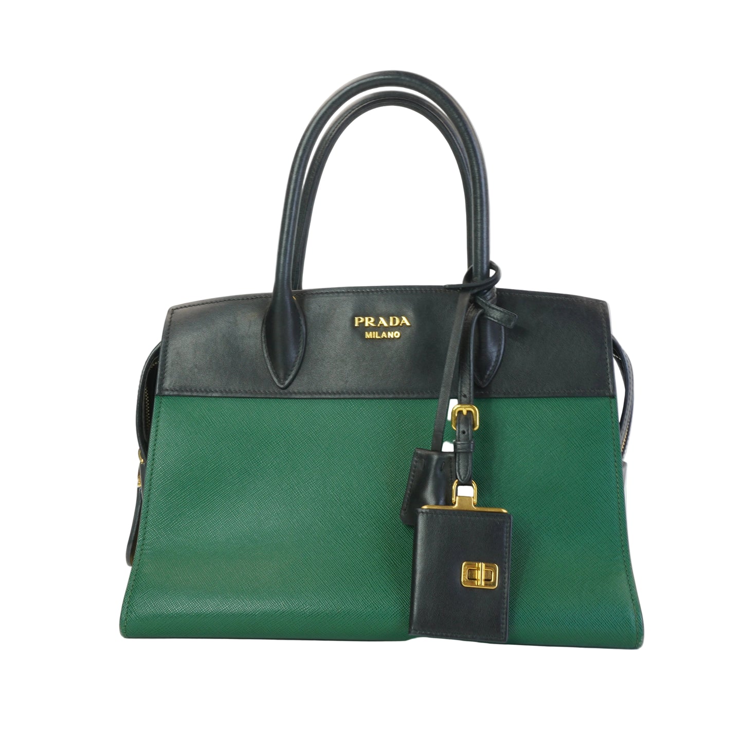 Prada saffiano And City Calf Esplanade GHW Medium