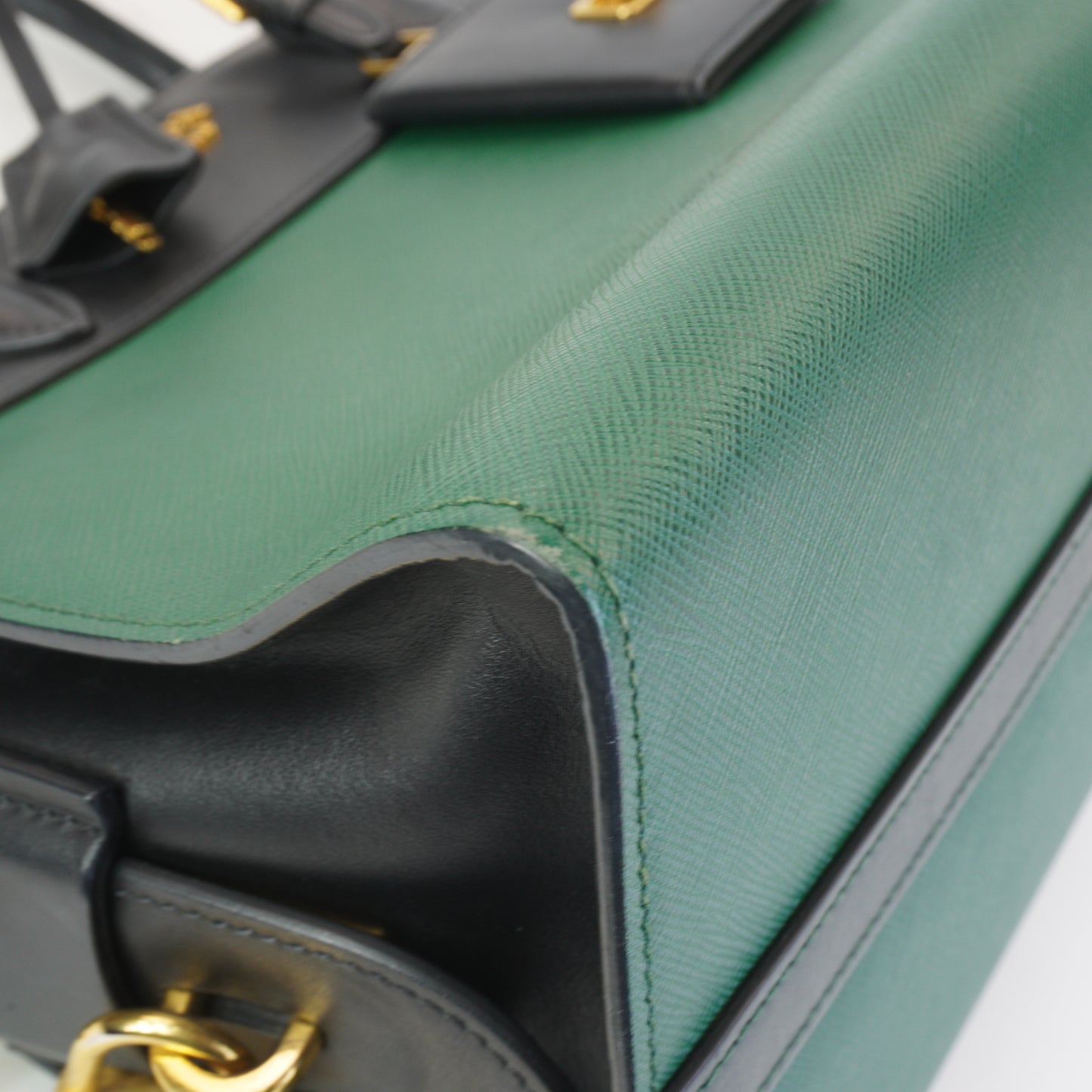 Prada saffiano And City Calf Esplanade GHW Medium