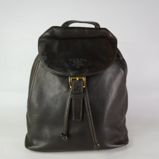 Prada Leather Backpack Black
