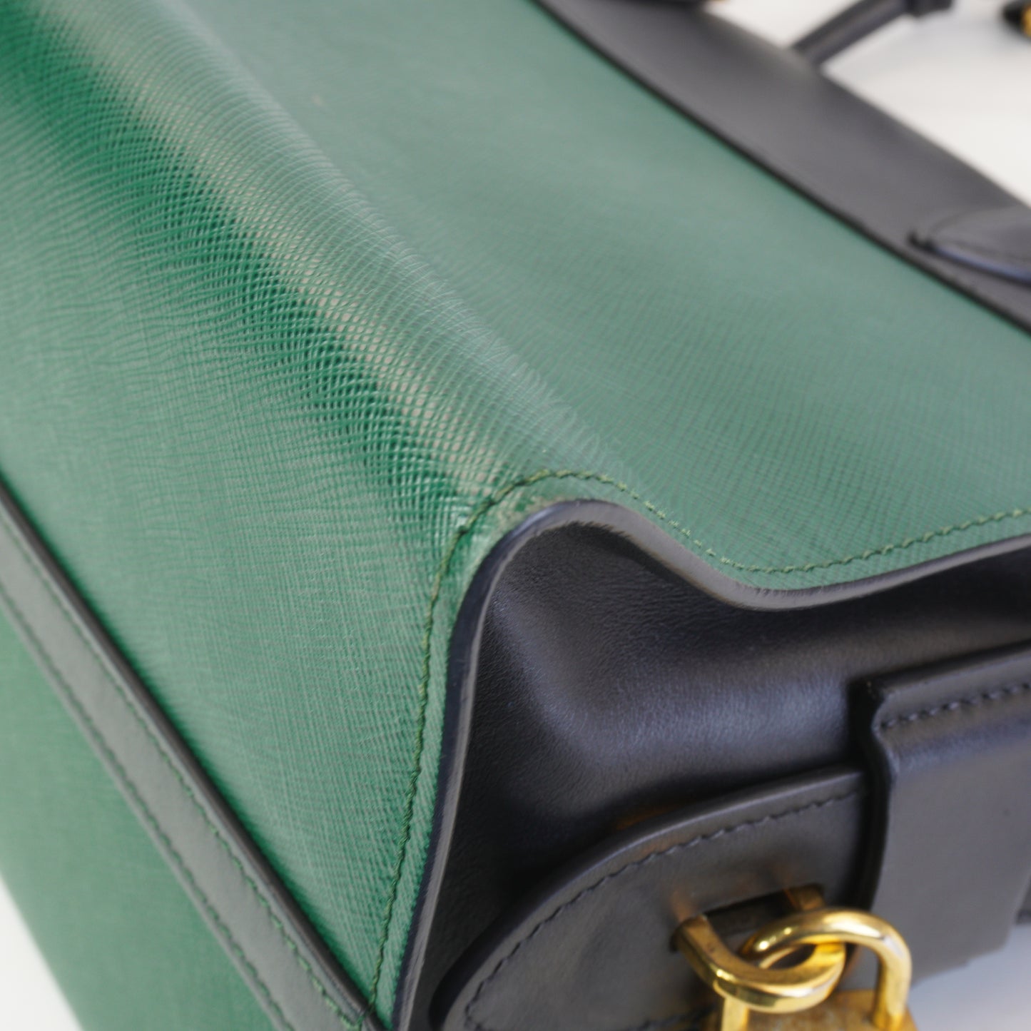 Prada saffiano And City Calf Esplanade GHW Medium