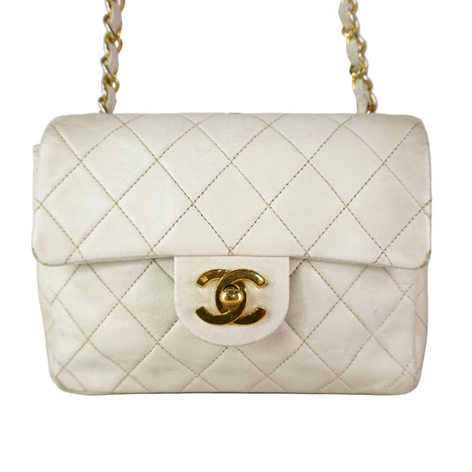 Chanel Mini Square Flap Bag Off White