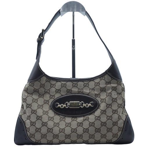 Gucci	GG Canvas Chainlink Hobo Bag Medium Brown/Beige GHW