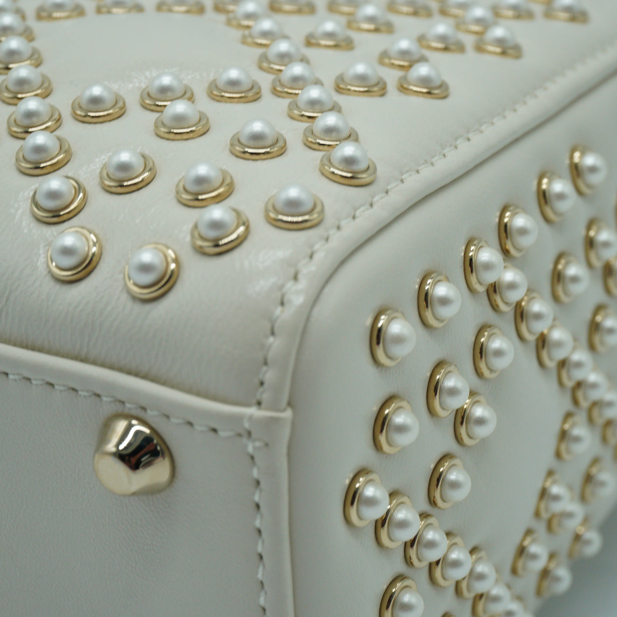 Dior	Lady Dior Bag with Pearl White GHW