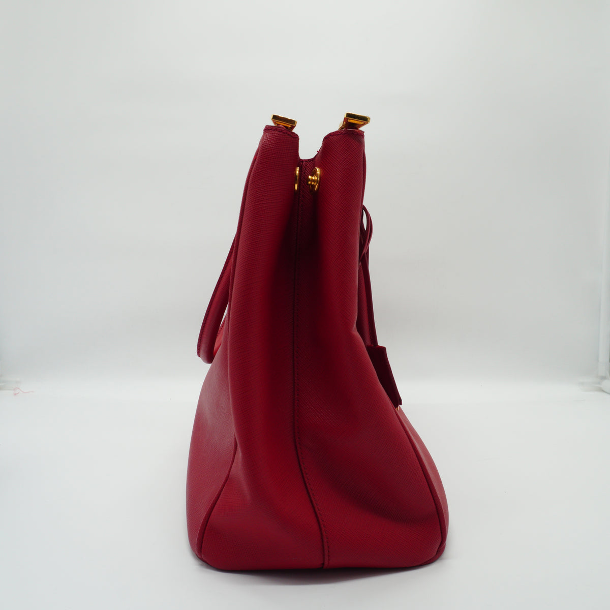 Prada	Galleria Saffiano Large Double Zip Tote Red GHW