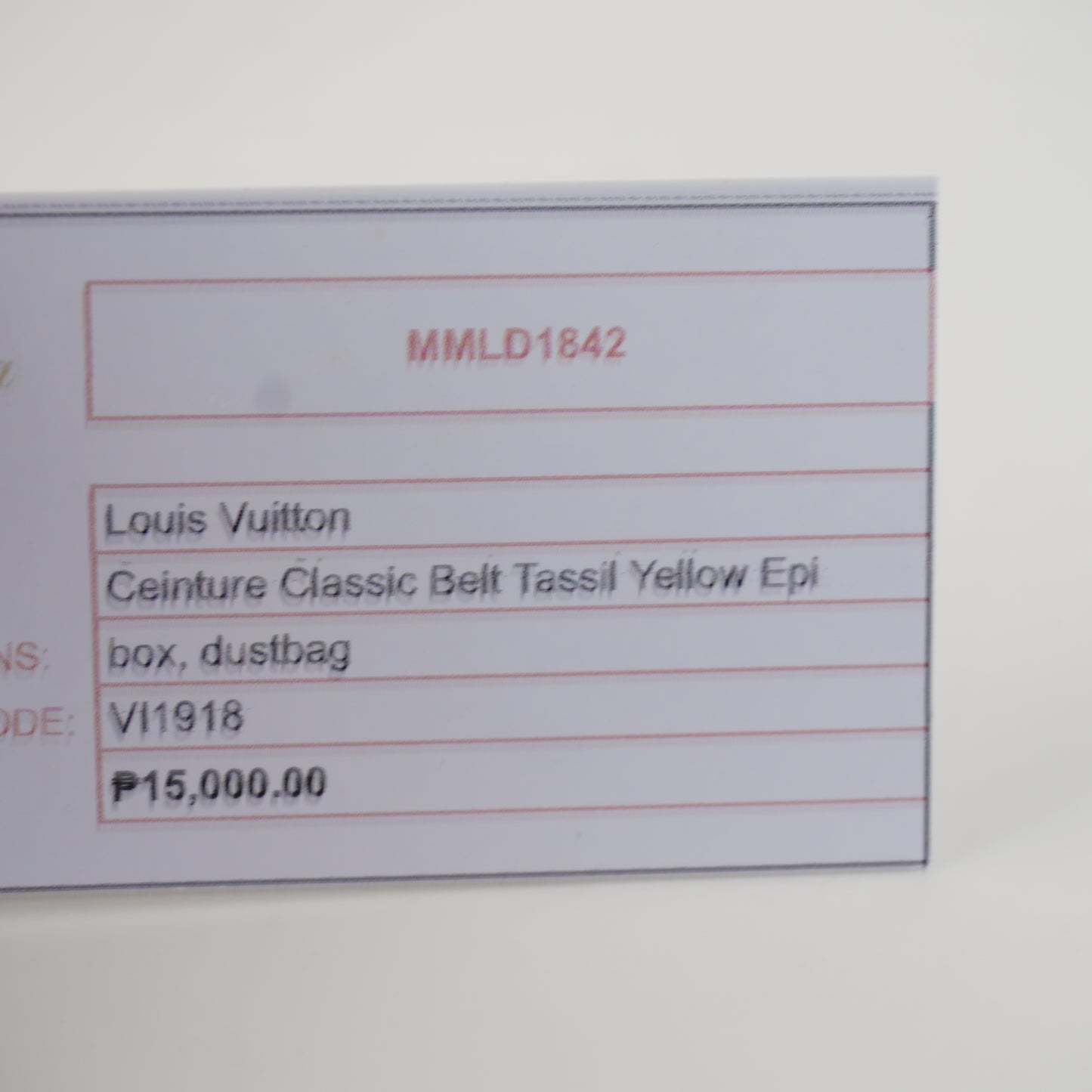 Louis Vuitton	Ceinture Classic Belt Tassil Yellow Epi