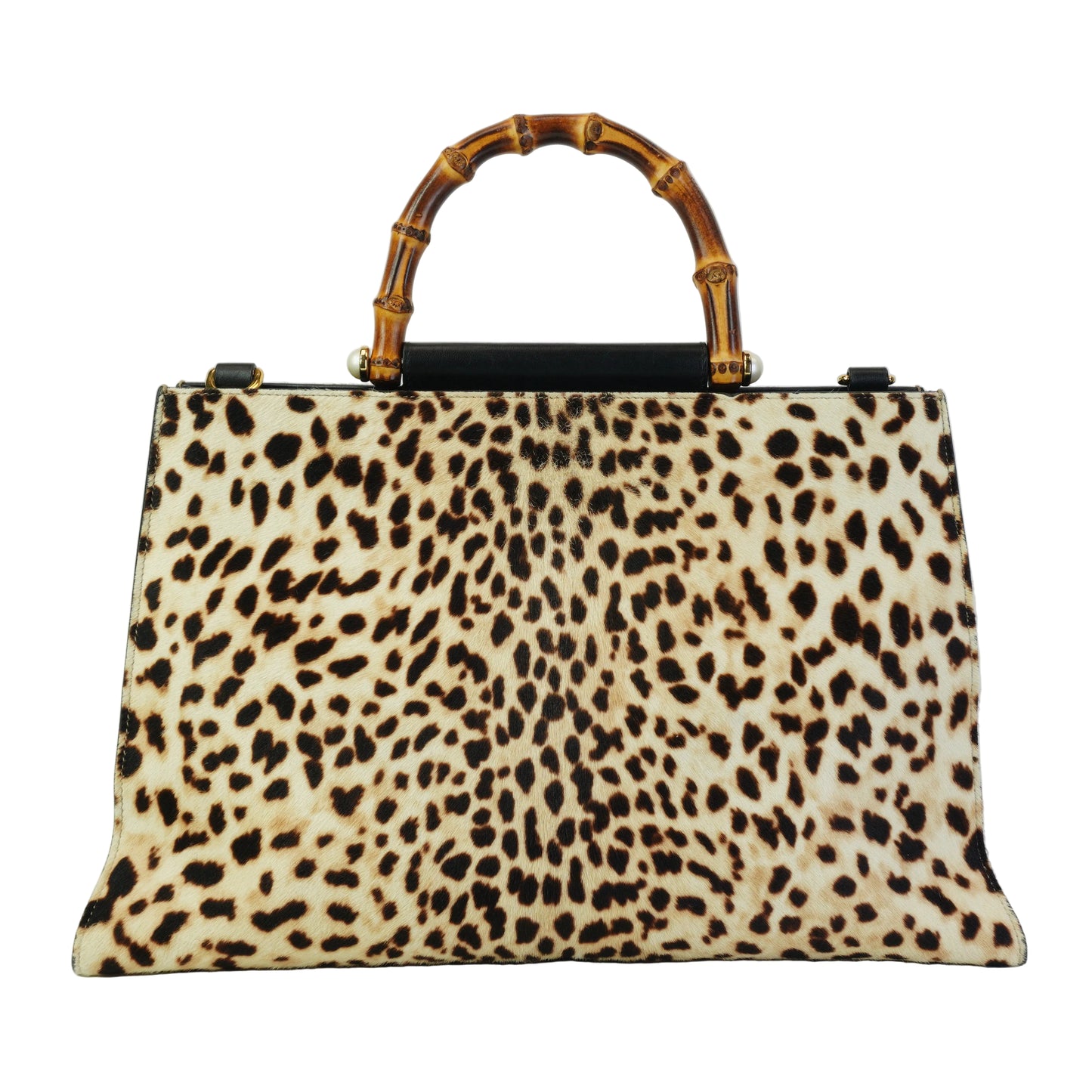 Gucci Bamboo  Calfhair Nymphaea Bag GHW Large
