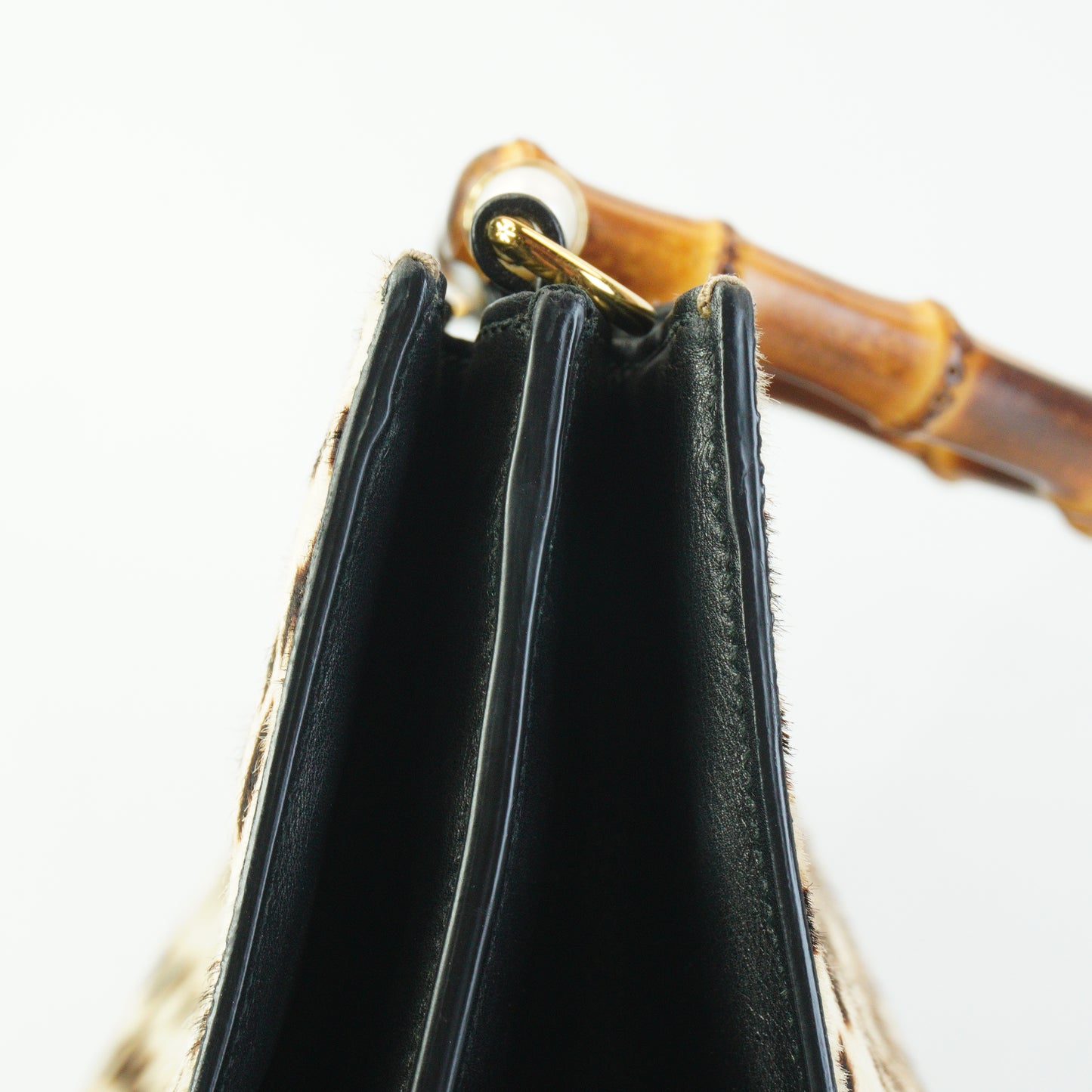 Gucci Bamboo  Calfhair Nymphaea Bag GHW Large