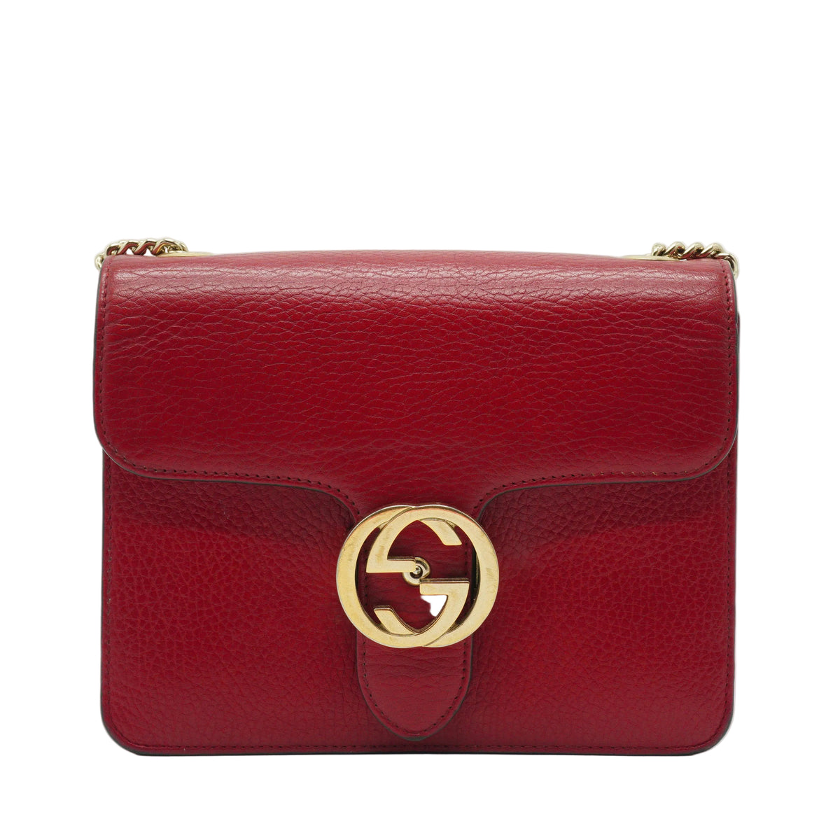 Gucci	Dollar Interlocking GG Small Calfskin Red GHW