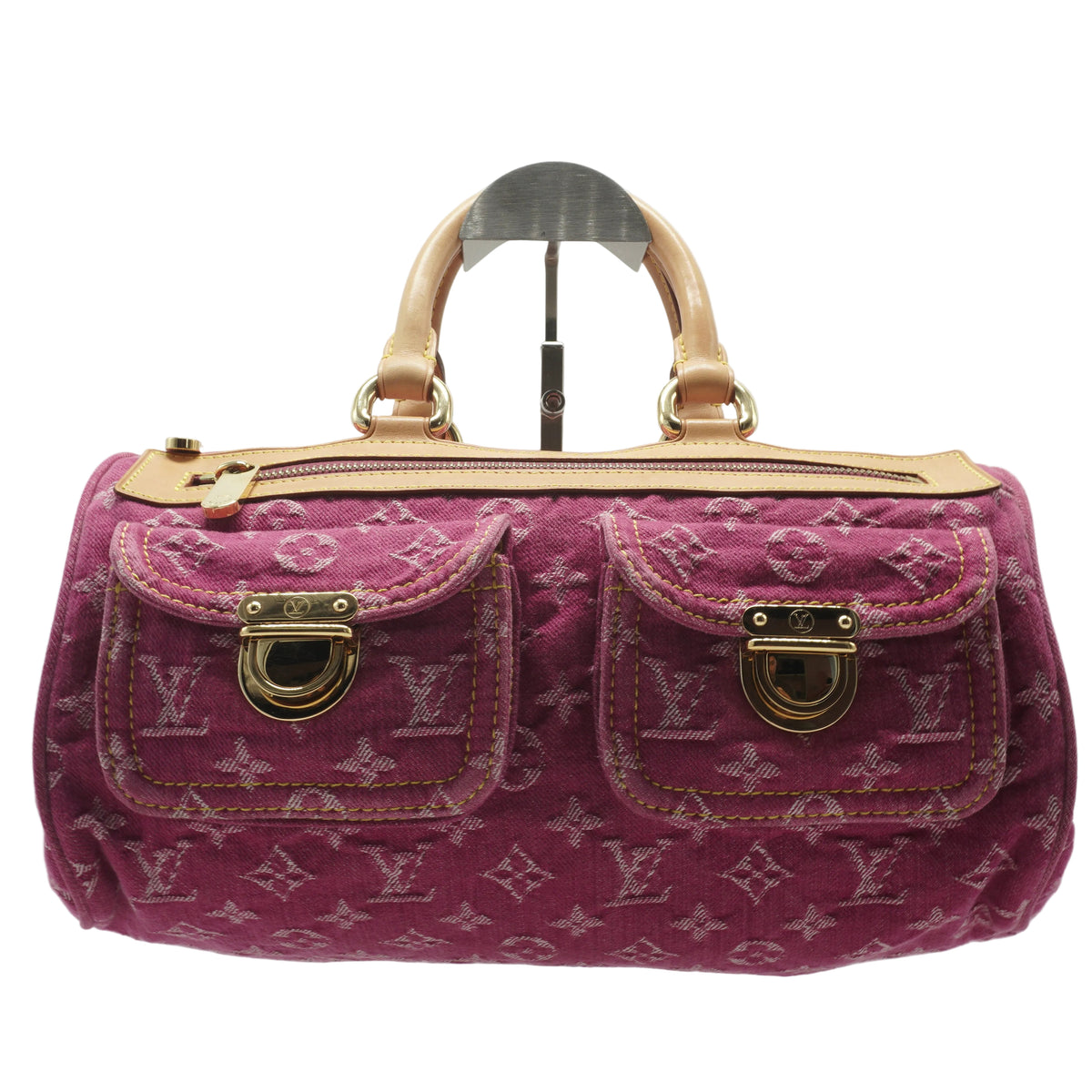 Louis Vuitton	Fuchsia Monogram Denim Neo Medium Speedy Bag GHW