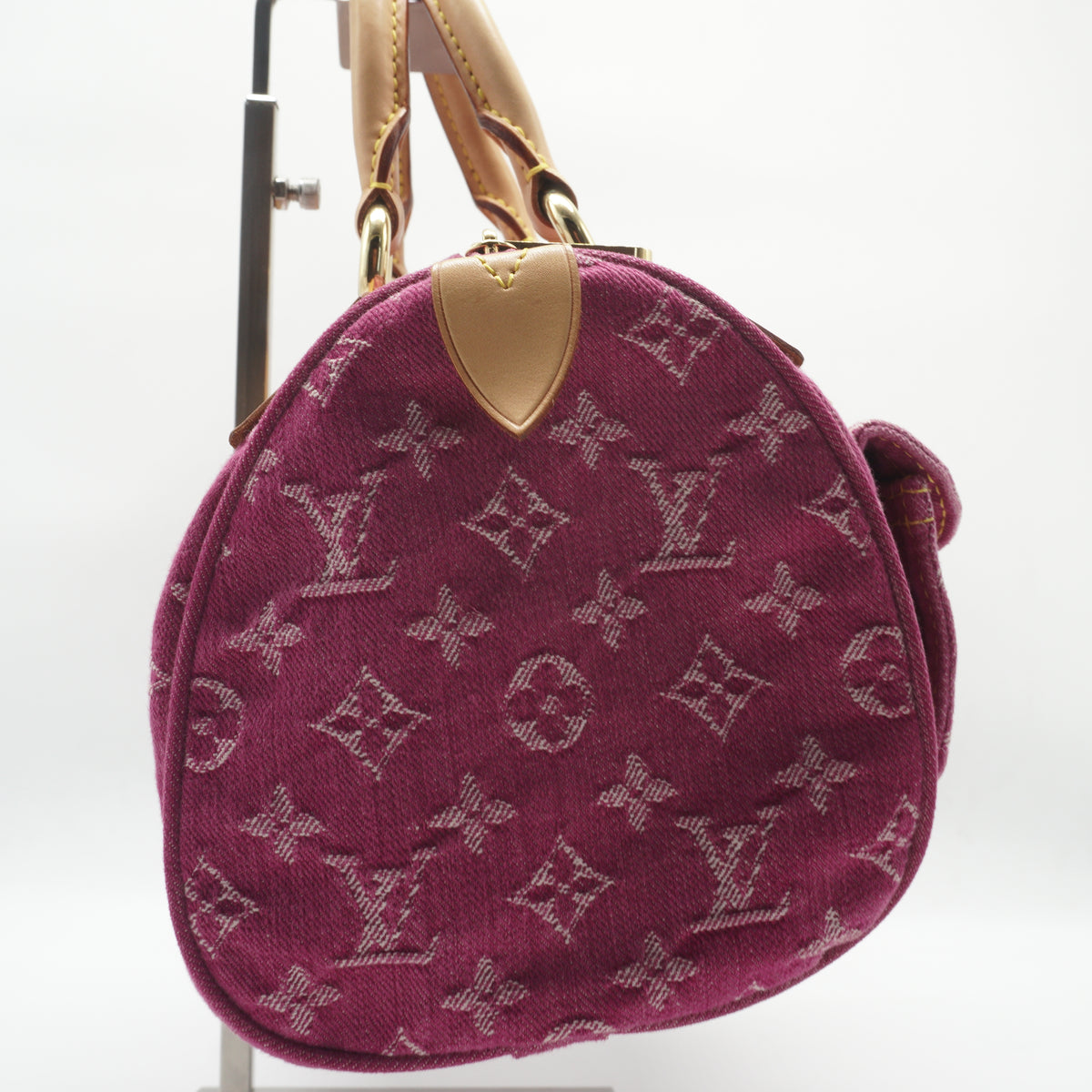 Louis Vuitton	Fuchsia Monogram Denim Neo Medium Speedy Bag GHW