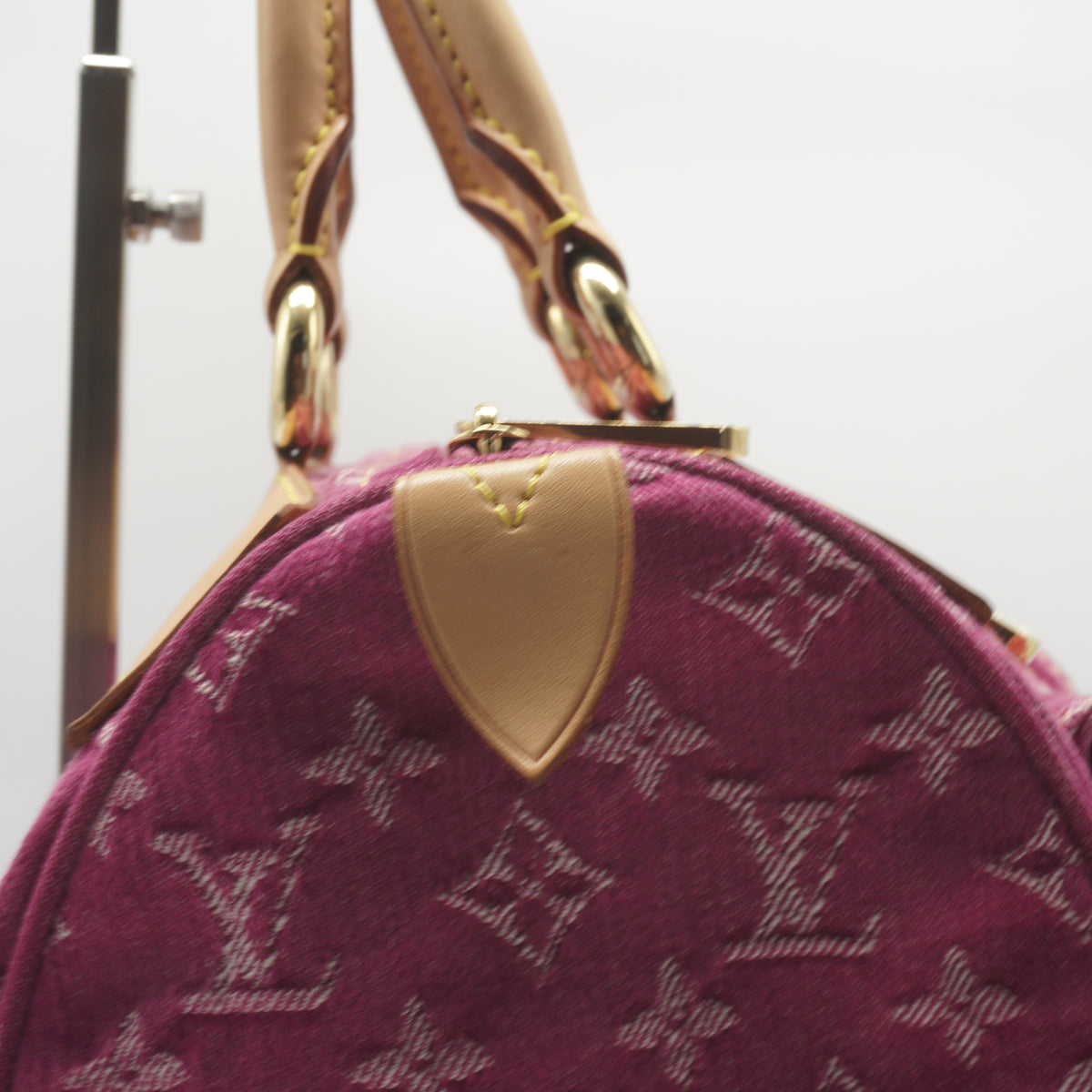 Louis Vuitton	Fuchsia Monogram Denim Neo Medium Speedy Bag GHW