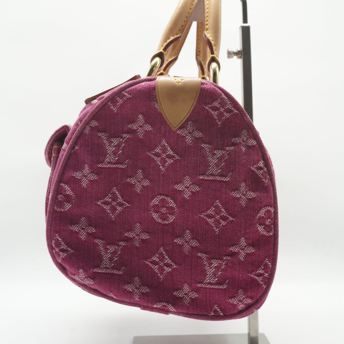 Louis Vuitton	Fuchsia Monogram Denim Neo Medium Speedy Bag GHW