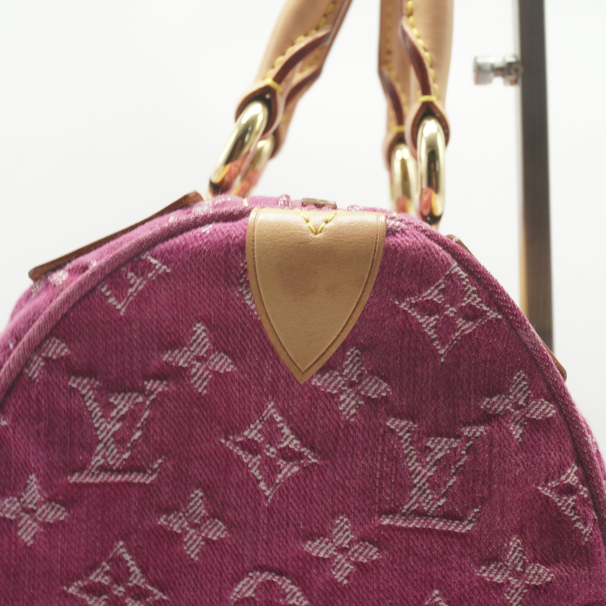 Louis Vuitton	Fuchsia Monogram Denim Neo Medium Speedy Bag GHW