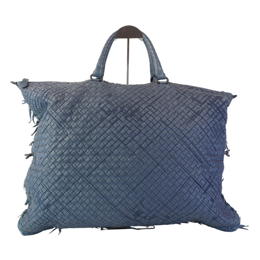 Bottega Veneta Maxi Convertible Tote Intrecciato Blue