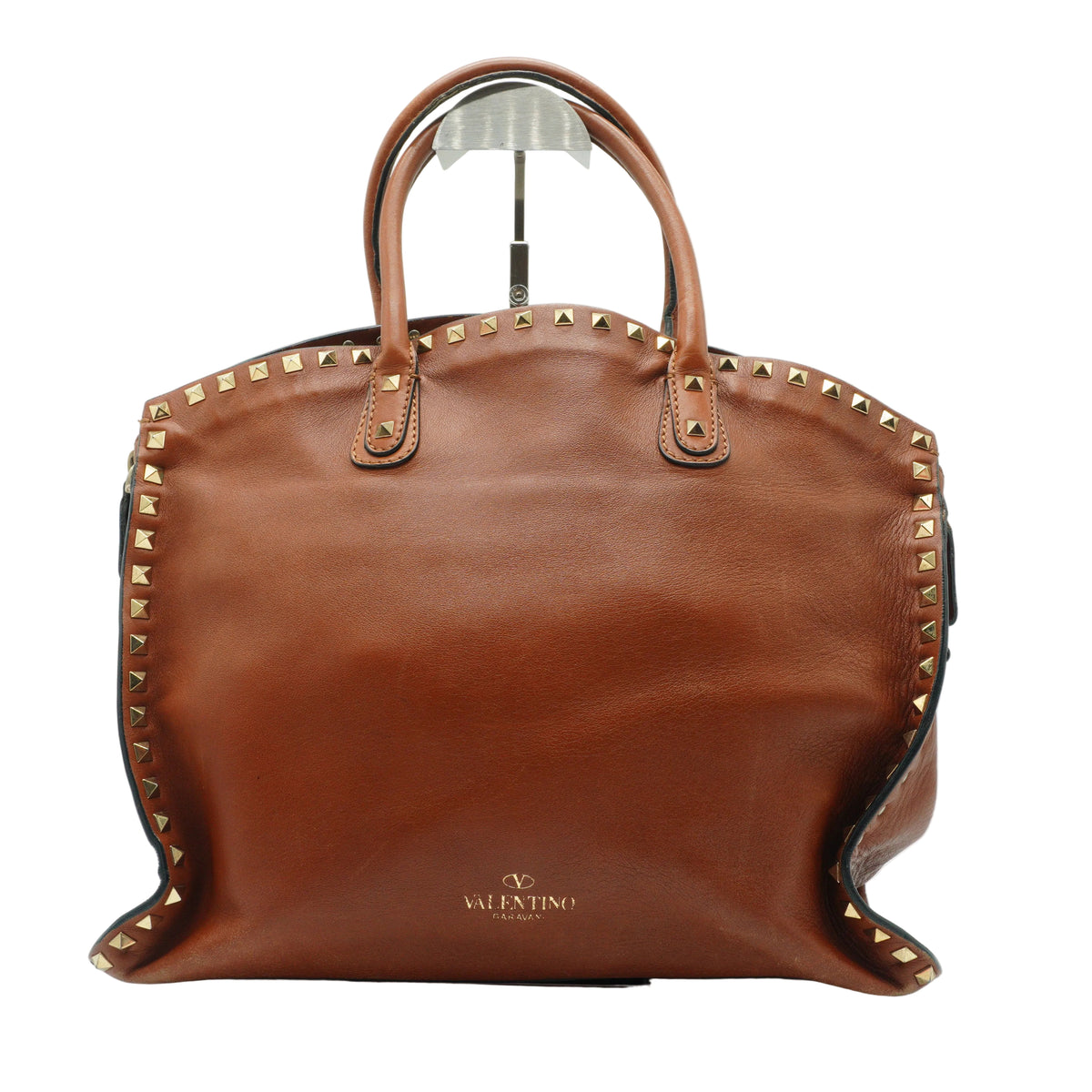 Valentino	Rockstud Dome Bag Saddle Brown Medium GHW