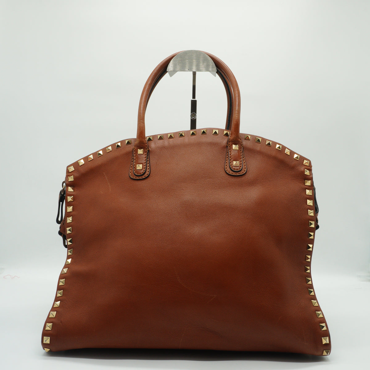 Valentino	Rockstud Dome Bag Saddle Brown Medium GHW