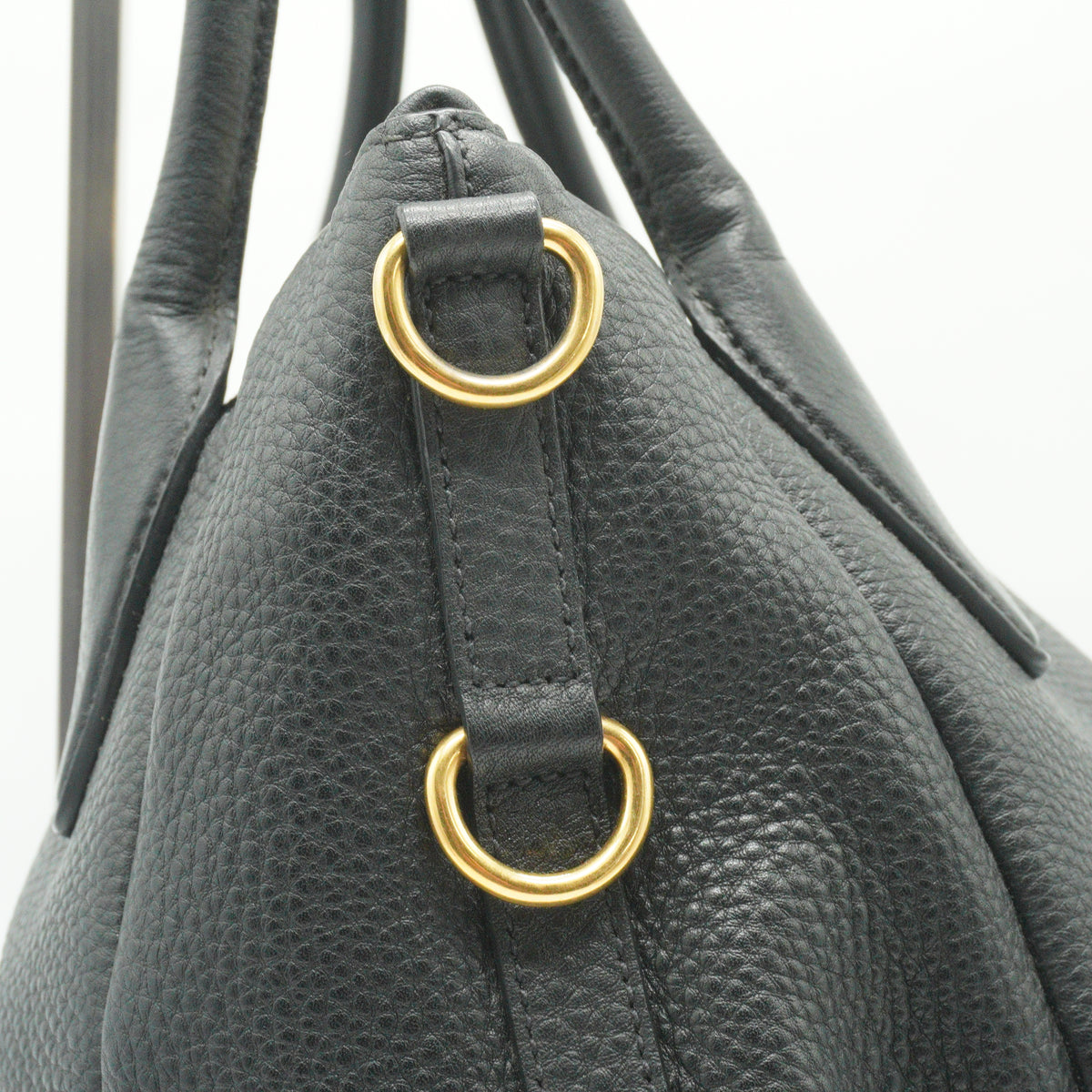 Prada	Vitello Daino Sacca 2 Manici Hobo Bag Black Large GHW