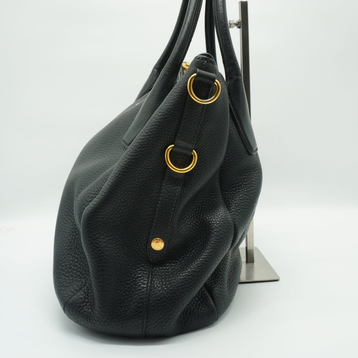 Prada	Vitello Daino Sacca 2 Manici Hobo Bag Black Large GHW