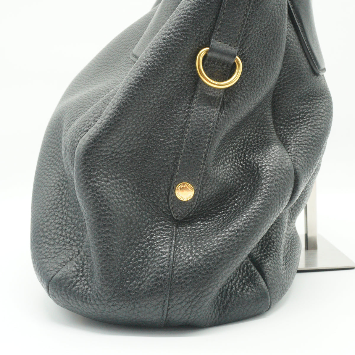Prada	Vitello Daino Sacca 2 Manici Hobo Bag Black Large GHW