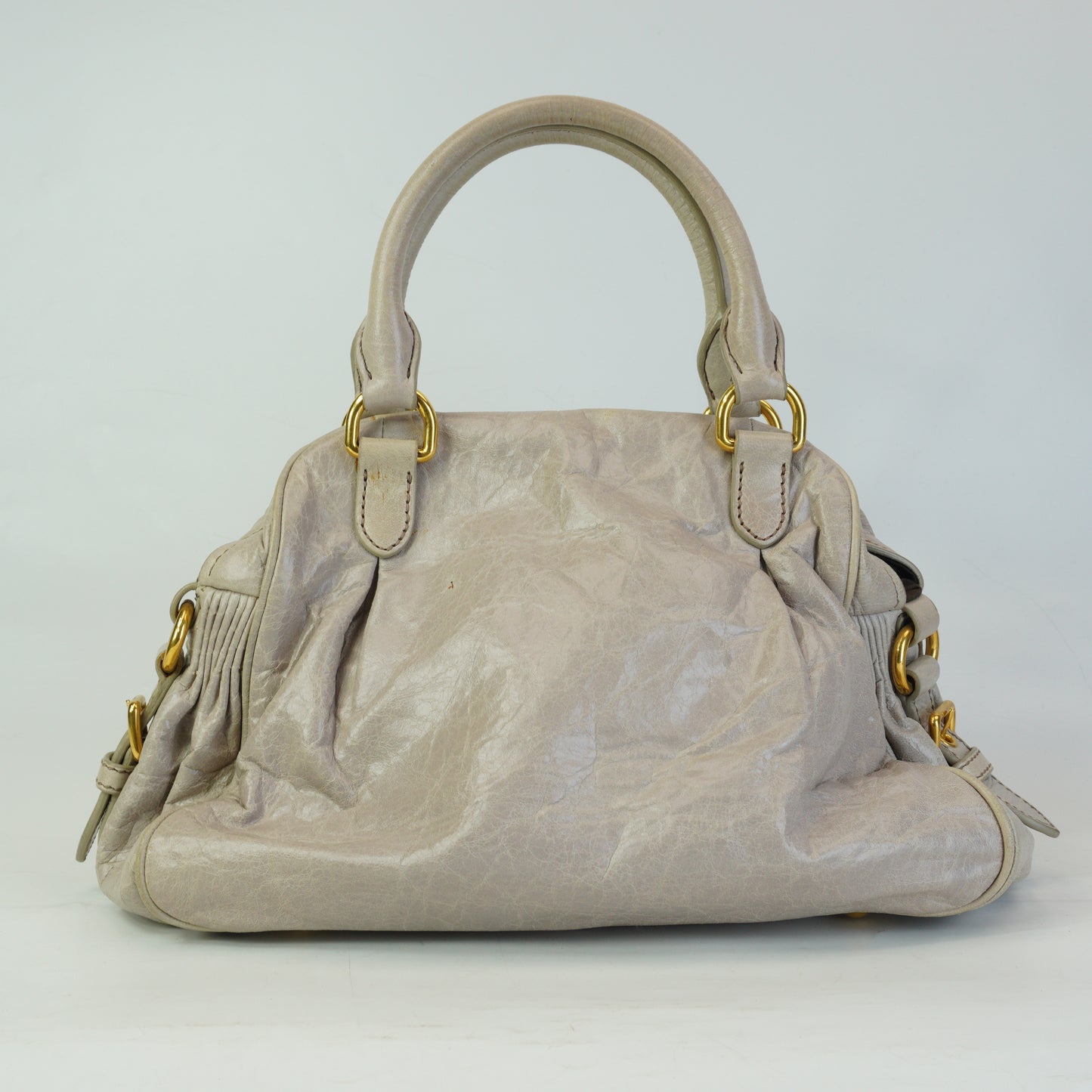 MiuMiu	Nappa Leather Charm Top Handle Bag GHW Small
