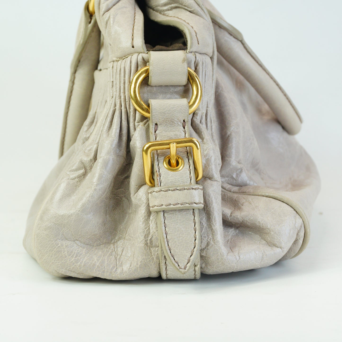 MiuMiu	Nappa Leather Charm Top Handle Bag GHW Small