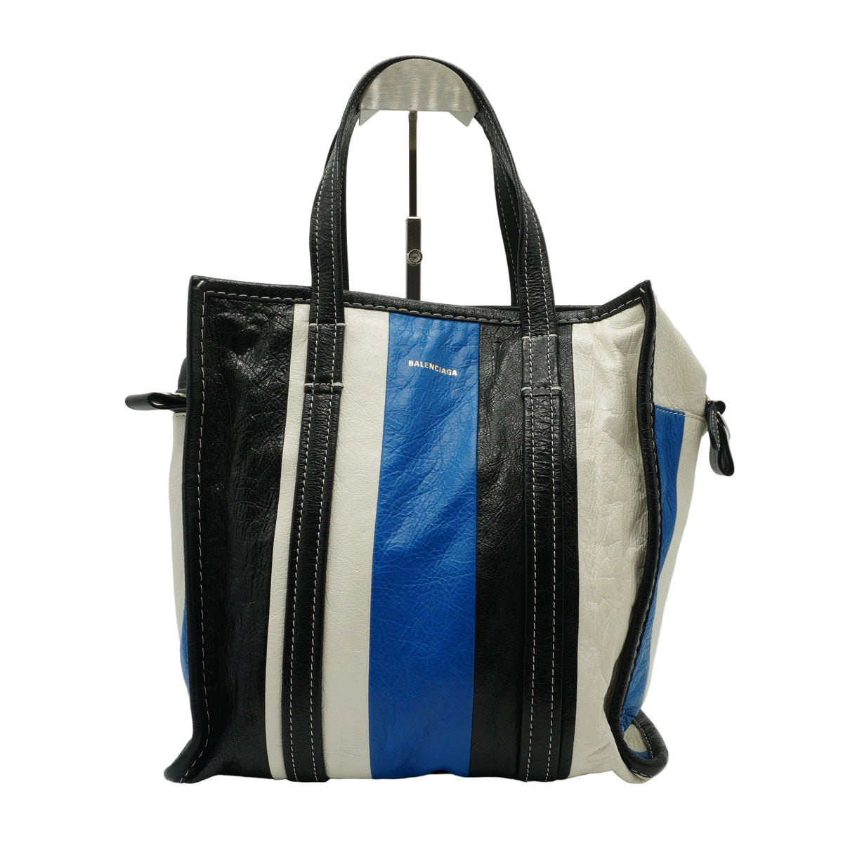 Balenciaga	Bazar Shopper Tote Bag Blue/whit/black Medium SHW