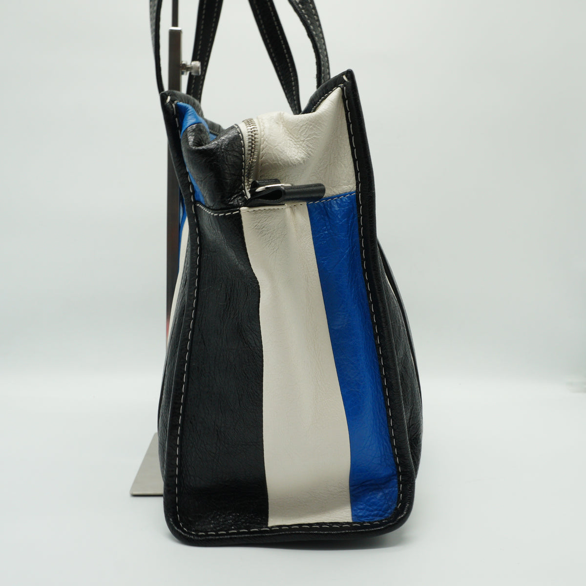 Balenciaga	Bazar Shopper Tote Bag Blue/whit/black Medium SHW