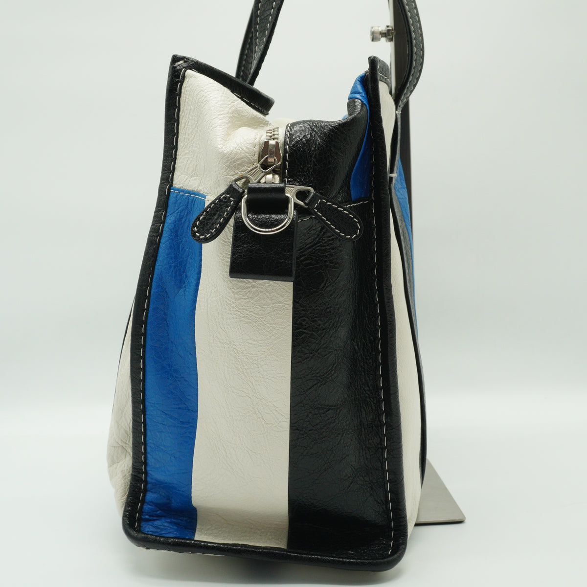 Balenciaga	Bazar Shopper Tote Bag Blue/whit/black Medium SHW