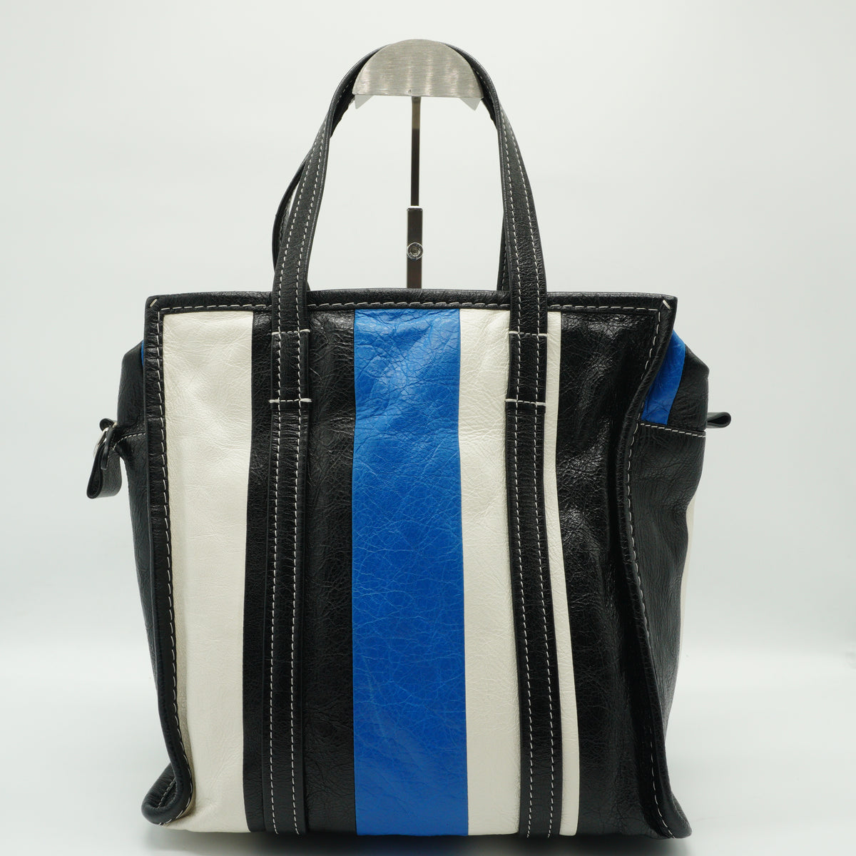 Balenciaga	Bazar Shopper Tote Bag Blue/whit/black Medium SHW