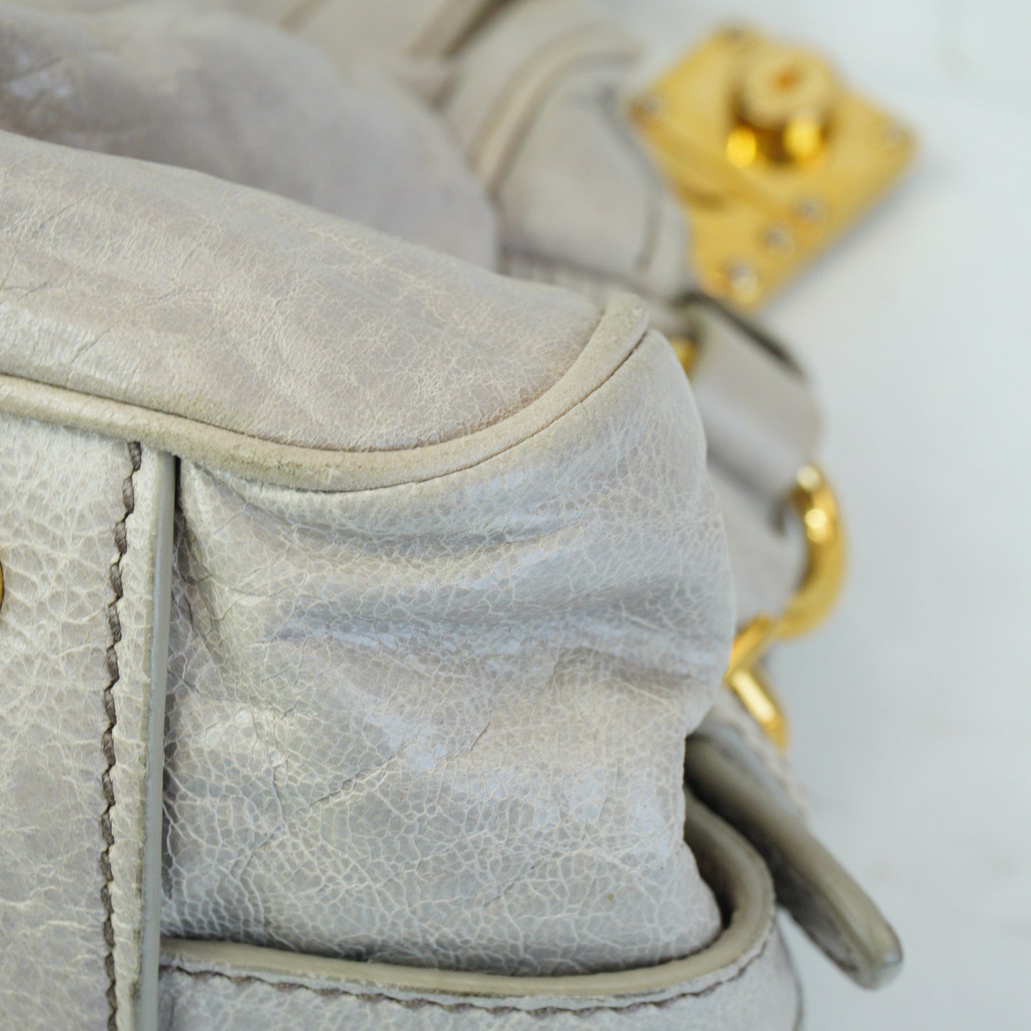 MiuMiu	Nappa Leather Charm Top Handle Bag GHW Small