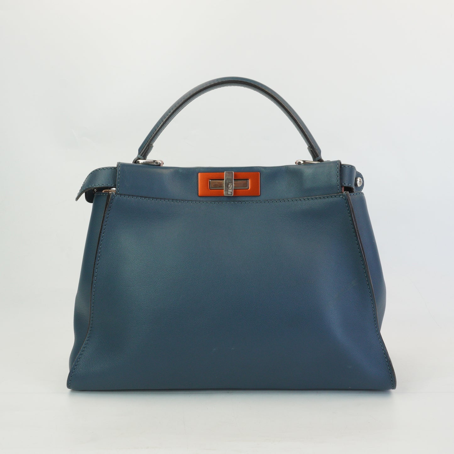 Fendi Peekaboo Twist Lock  Blue & Orange SHW Large