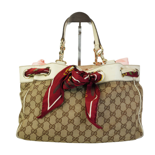 Gucci Positano Scarf Tote GHW Medium