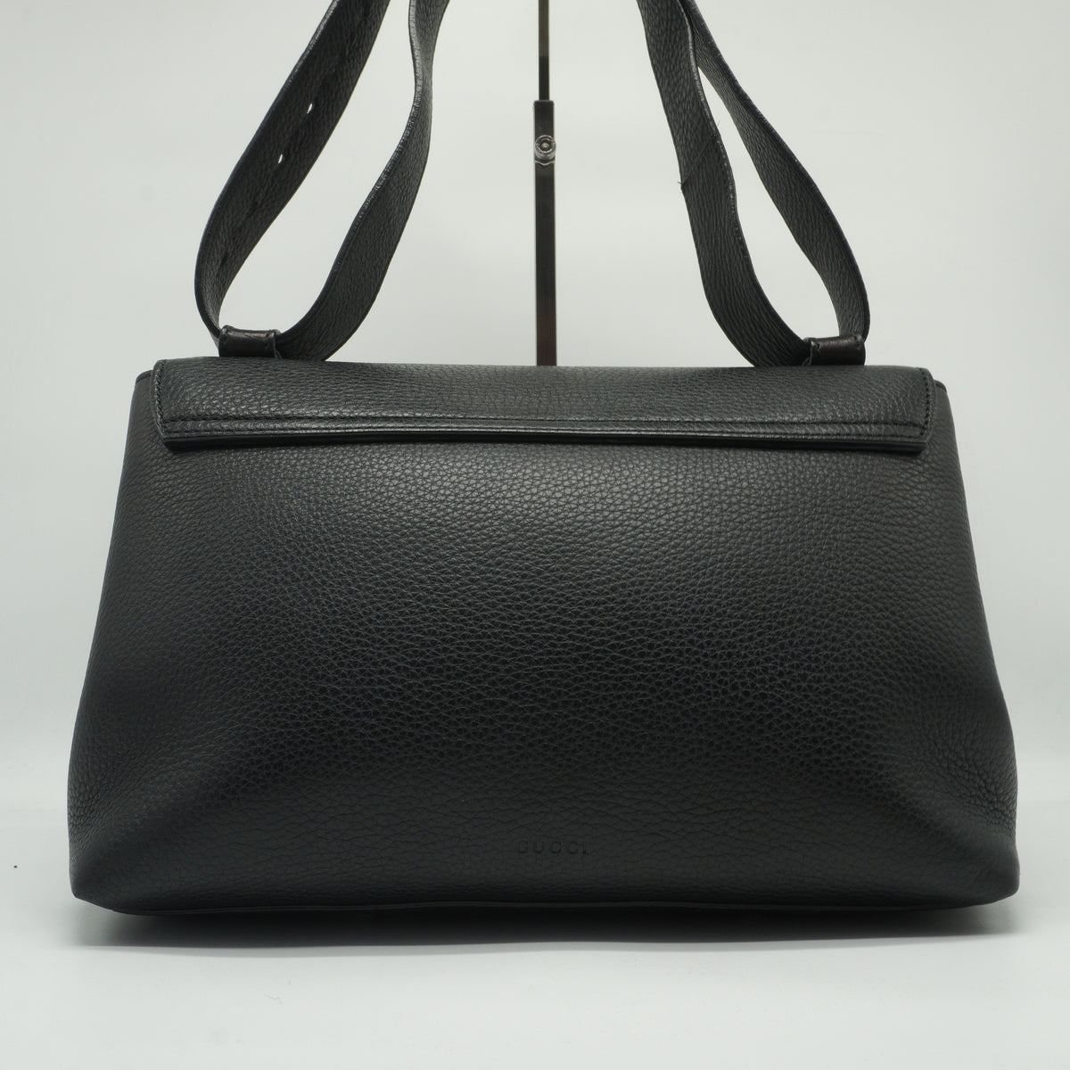 Gucci GG Marmont Leather Flap Shoulder Bag medium black GHW