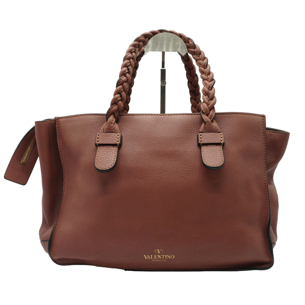 Valentino	Garavani Tote Leather Handbag Taupe Pink Medium GHW