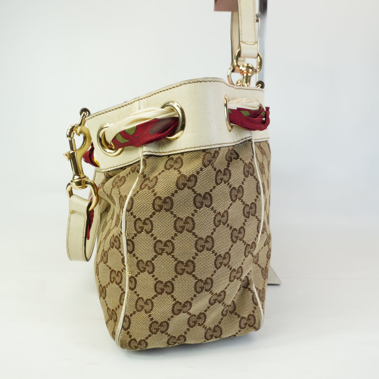 Gucci Positano Scarf Tote GHW Medium