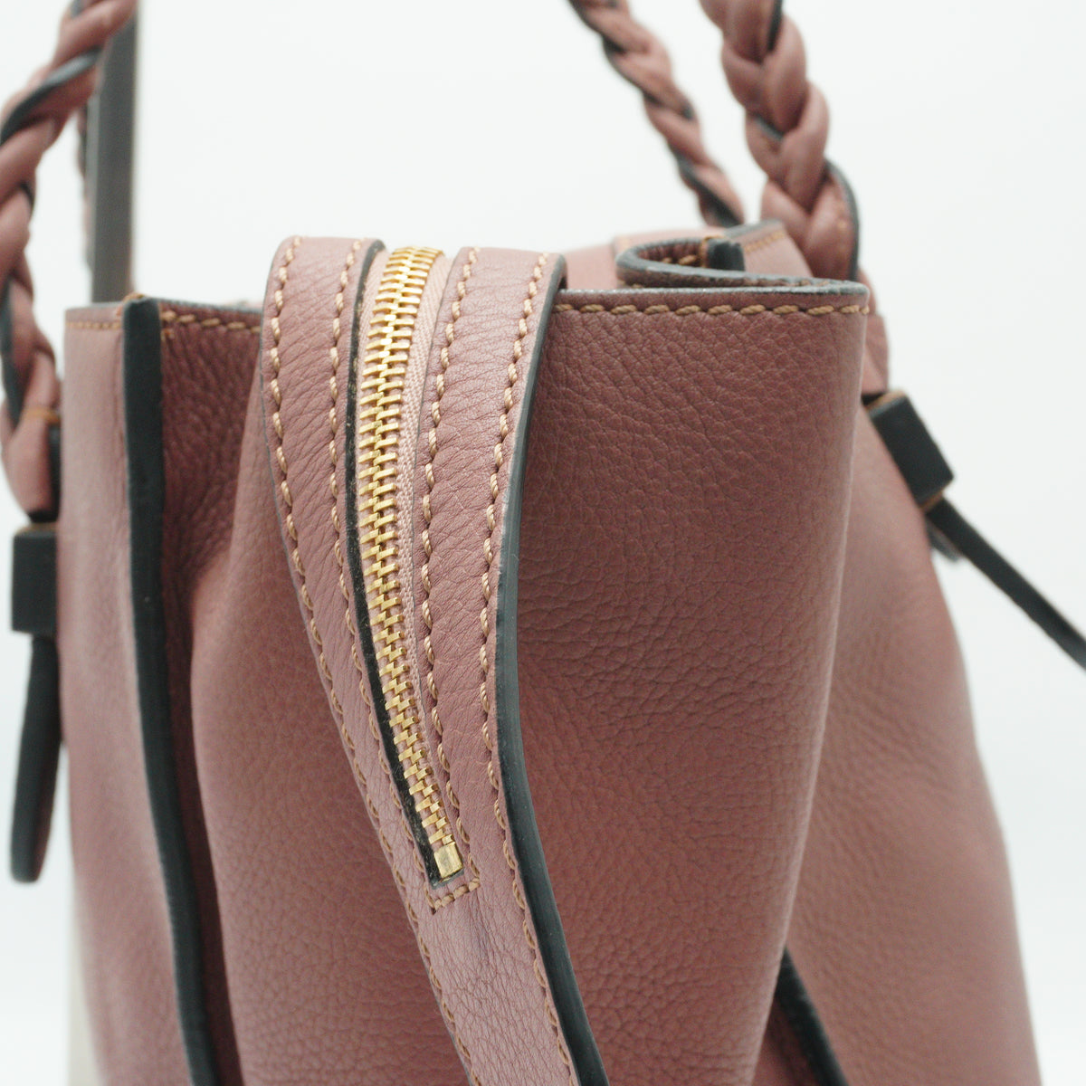 Valentino	Garavani Tote Leather Handbag Taupe Pink Medium GHW