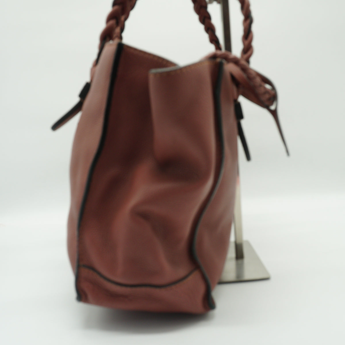 Valentino	Garavani Tote Leather Handbag Taupe Pink Medium GHW