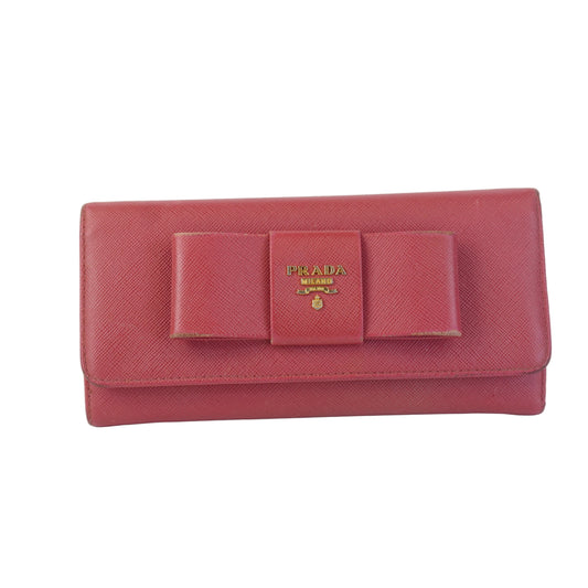 Prada Saffiano Leather Bow Continental