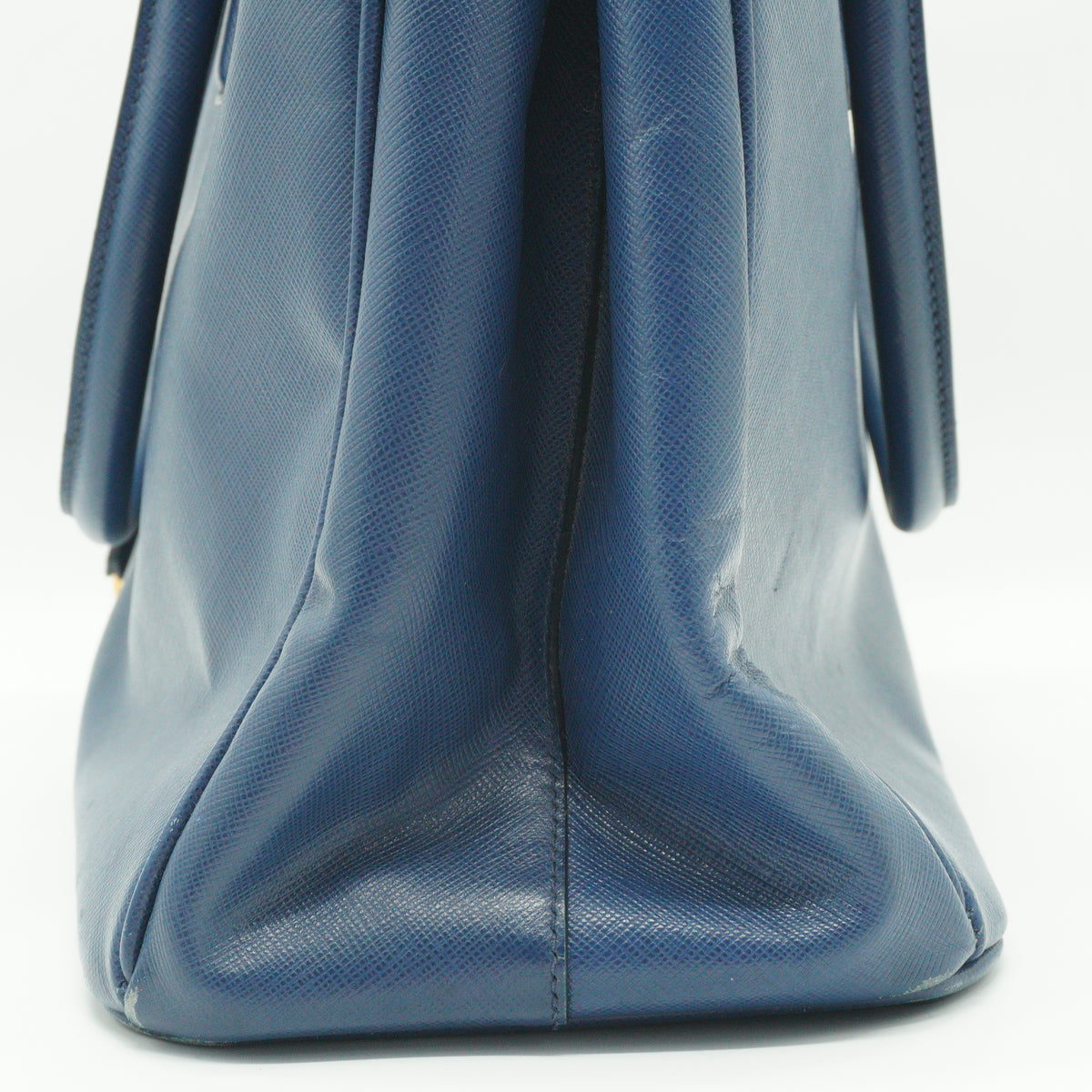 Prada	Saffiano Lux  Double Zip Tote Blue  Medium GHW