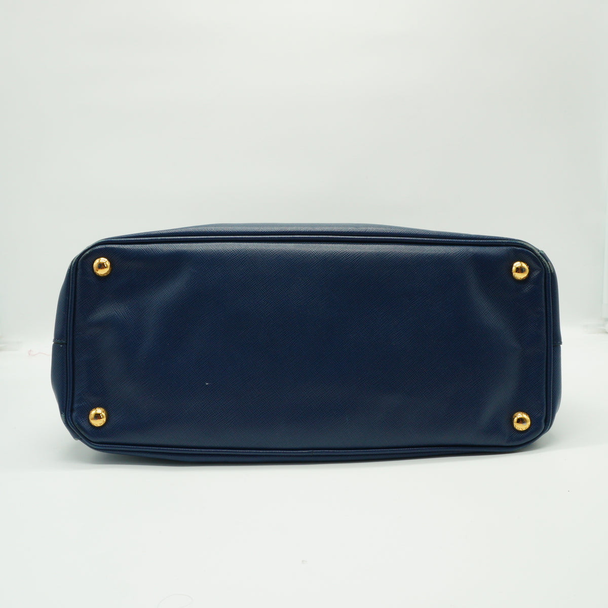 Prada	Saffiano Lux  Double Zip Tote Blue  Medium GHW