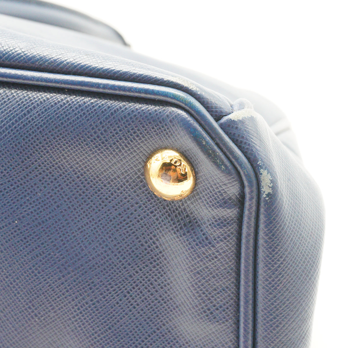 Prada	Saffiano Lux  Double Zip Tote Blue  Medium GHW