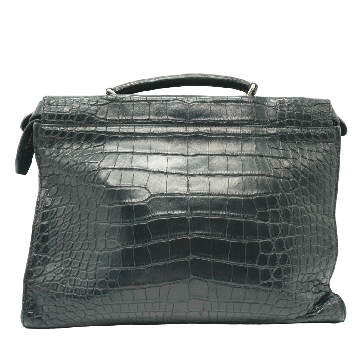 Fendi	Vintage black crocodile shoulder bag Large SHW