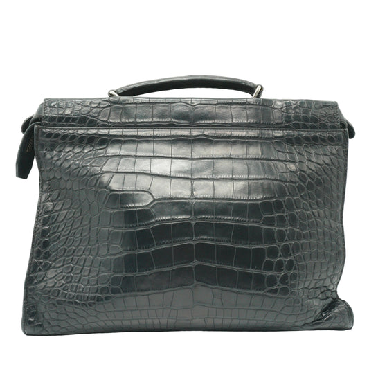 Fendi	Vintage black crocodile shoulder bag Large SHW