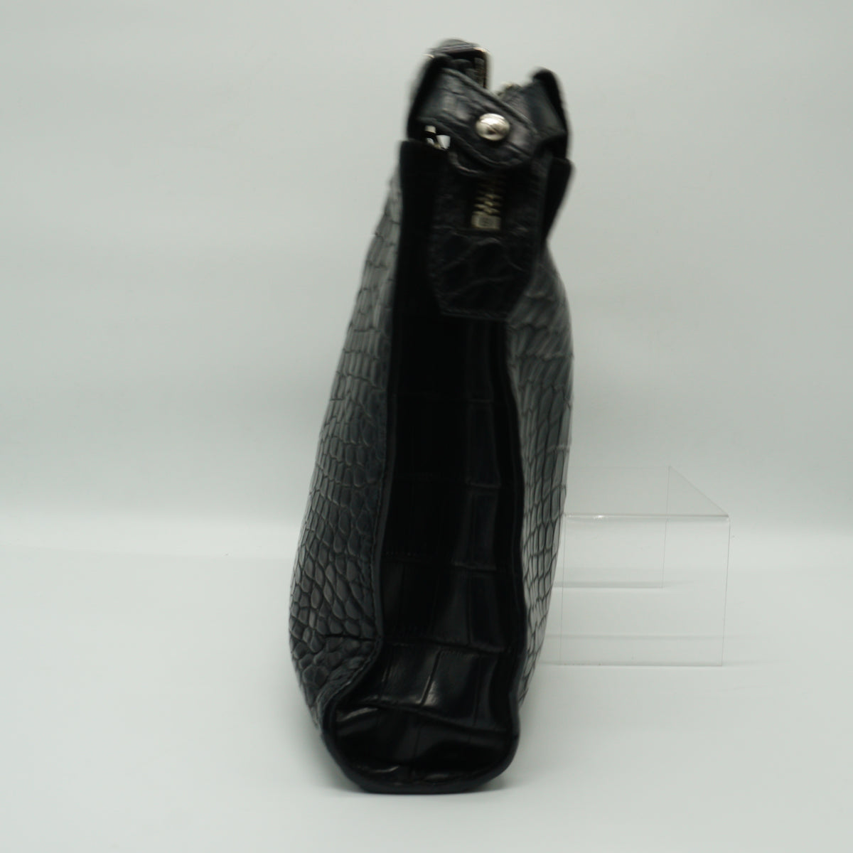 Fendi	Vintage black crocodile shoulder bag Large SHW