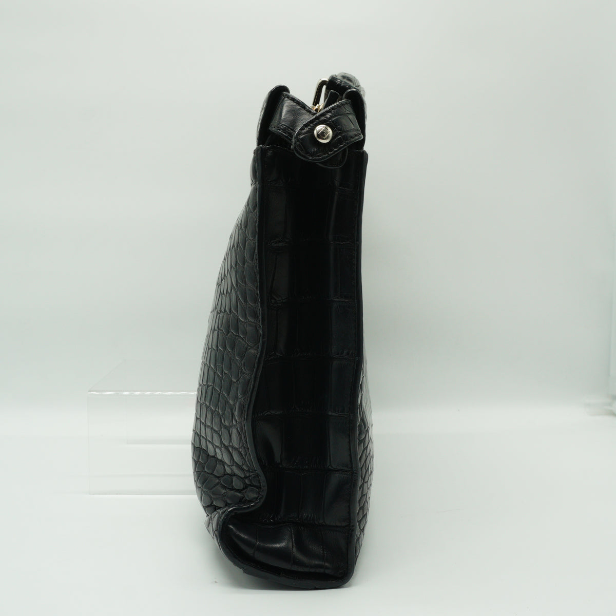 Fendi	Vintage black crocodile shoulder bag Large SHW