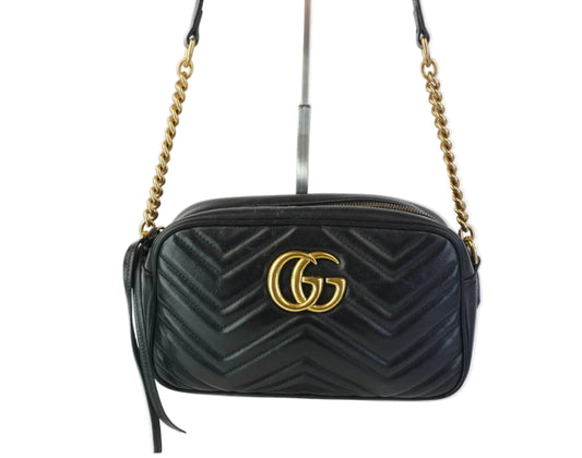 Gucci Marmont Matelasse Small Camera Bag Black