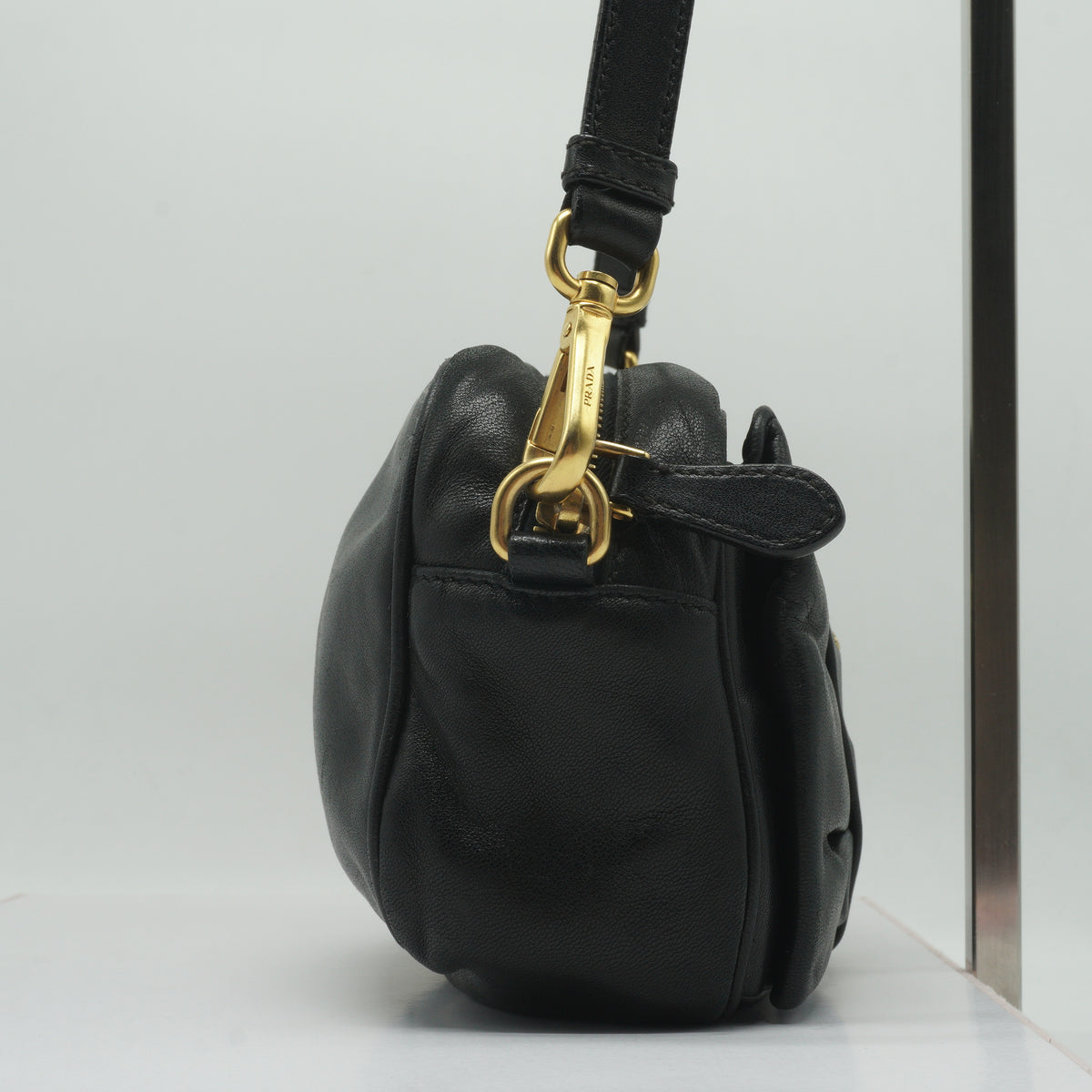 Prada Nappa Bow Camera Bag Small Black GHW