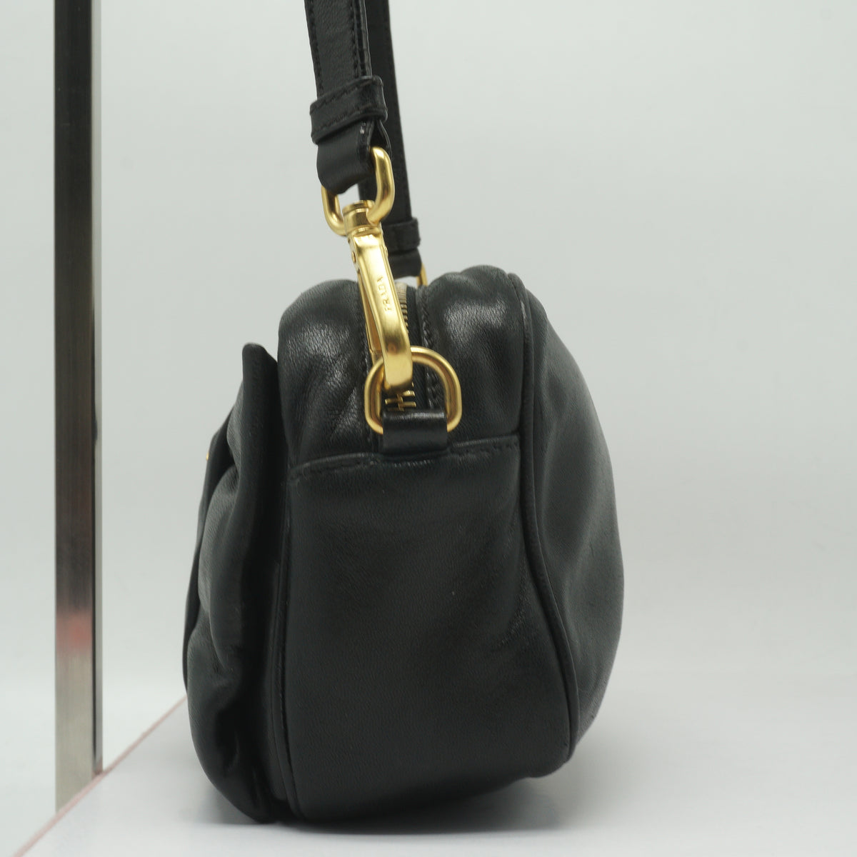 Prada Nappa Bow Camera Bag Small Black GHW