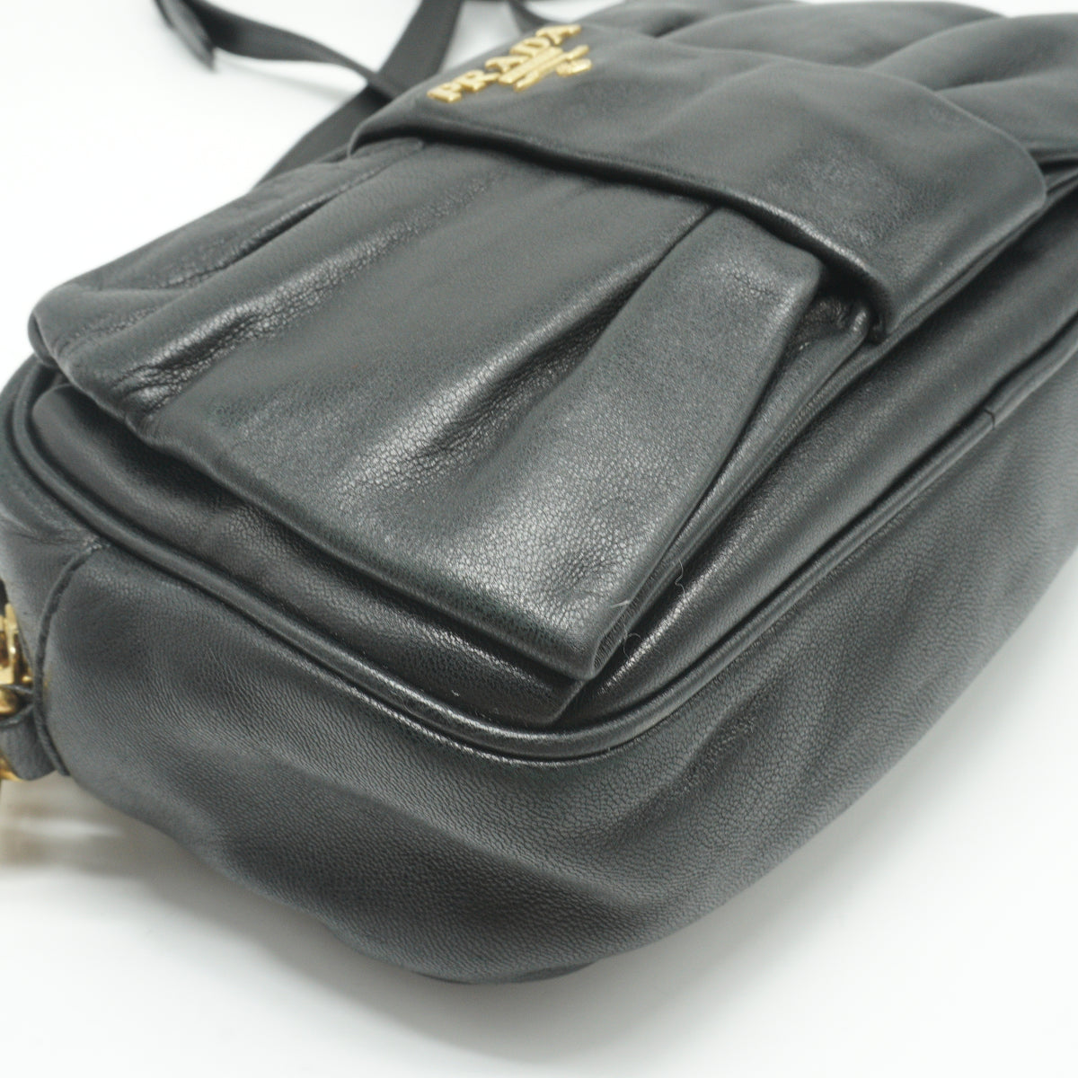 Prada Nappa Bow Camera Bag Small Black GHW
